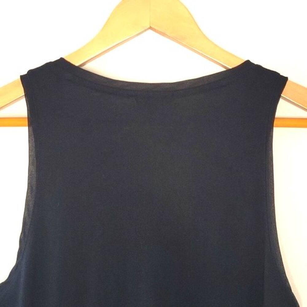 GAP Black Casual Cotton Modal Tank Top size M Ruffles Fun Everyday - Picture 8 of 12